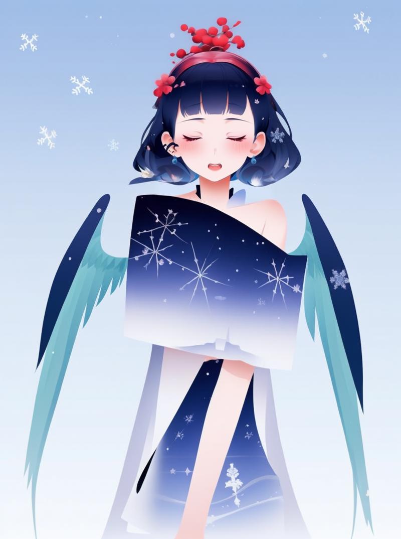 01528-3146405726-guomo, 1girl,long hair,wings,blue hair, snowflakes, flower  sea,_lora_Fisher_Abstract ink v0.7_1_.png